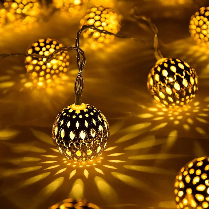 Moroccan Style Waterproof Solar Light Strings - SunGlow Strings-Silver-State of Style