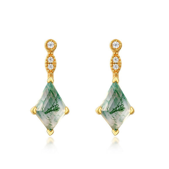 Moss Agate and White Zircon Jewellery Set – Lana-Earrings-State of Style