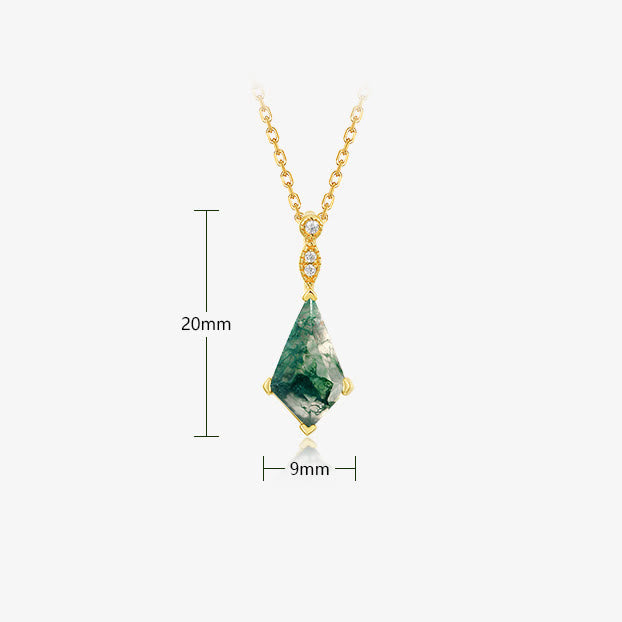 Moss Agate and White Zircon Jewellery Set – Lana-Necklace-State of Style