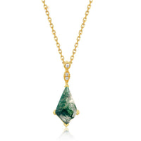 Moss Agate and White Zircon Jewellery Set – Lana-Necklace-State of Style