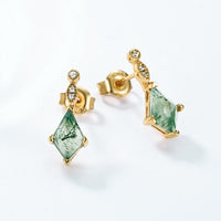 Moss Agate and White Zircon Jewellery Set – Lana-Necklace-State of Style