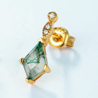 Moss Agate and White Zircon Jewellery Set – Lana-Necklace-State of Style