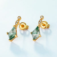 Moss Agate and White Zircon Jewellery Set – Lana-Necklace-State of Style