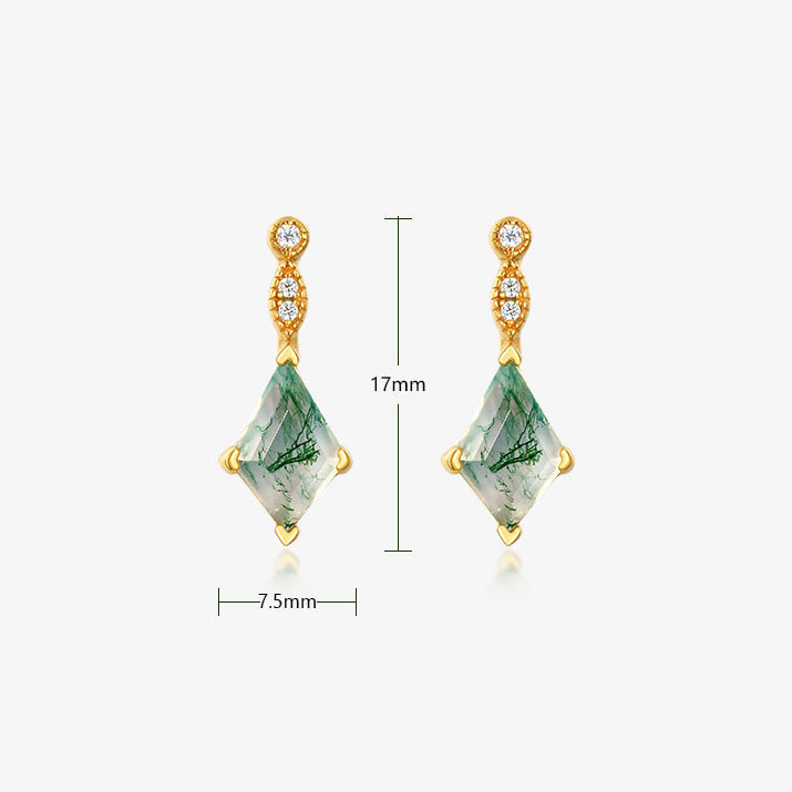Moss Agate and White Zircon Jewellery Set – Lana-Necklace-State of Style