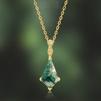 Moss Agate and White Zircon Jewellery Set – Lana-Necklace-State of Style