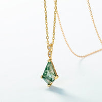 Moss Agate and White Zircon Jewellery Set – Lana-Necklace-State of Style