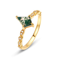 Moss Agate and White Zircon Jewellery Set – Lana-Ring 51mm-State of Style