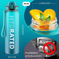 Motivational Leak-proof Bottle with Straw - Sports Bottle-Blue Purple-800 ml-State of Style
