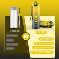 Motivational Leak-proof Bottle with Straw - Sports Bottle-Blue Purple-800 ml-State of Style