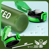 Motivational Leak-proof Bottle with Straw - Sports Bottle-Blue Purple-800 ml-State of Style