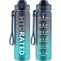Motivational Leak-proof Bottle with Straw - Sports Bottle-Dark Blue-800 ml-State of Style