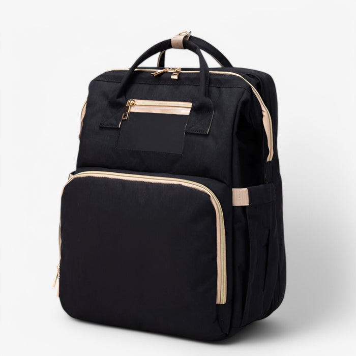 Multi-Functional Changing Bag with Pull-Out Baby Cot – Noëlle-Black-State of Style