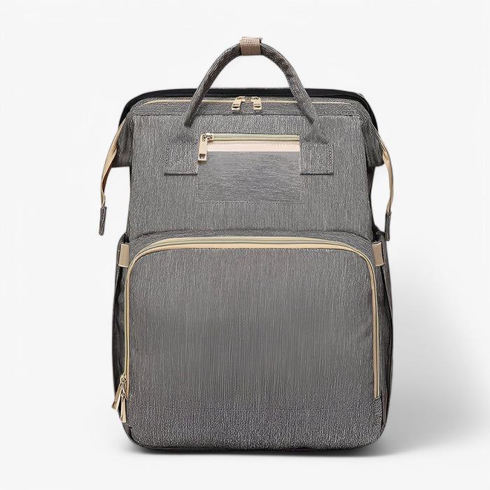 Multi-Functional Changing Bag with Pull-Out Baby Cot – Noëlle-Grey - with ID card slot-State of Style