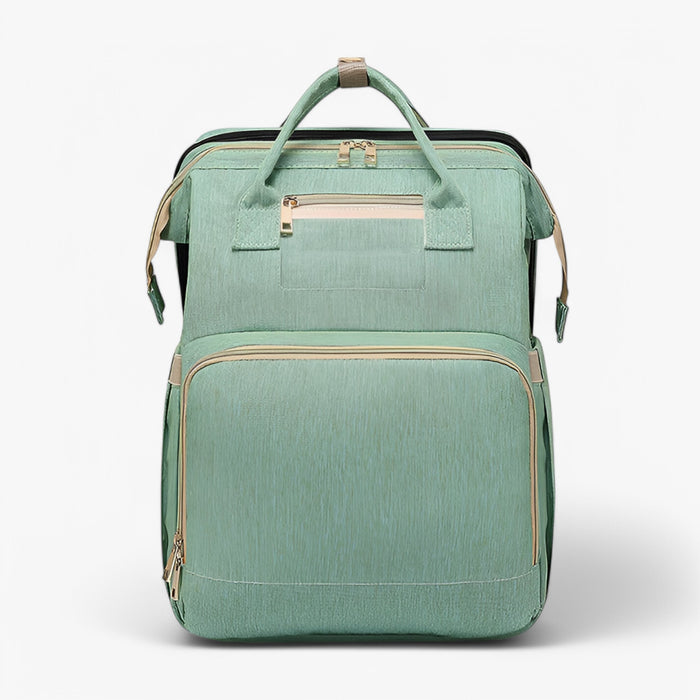 Multi-Functional Changing Bag with Pull-Out Baby Cot – Noëlle-Light green - with ID card pocket-State of Style