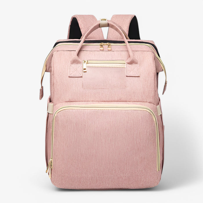 Multi-Functional Changing Bag with Pull-Out Baby Cot – Noëlle-Light pink-State of Style