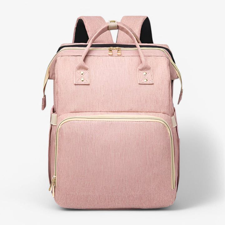 Multi-Functional Changing Bag with Pull-Out Baby Cot – Noëlle-Light pink - with ID card slot-State of Style