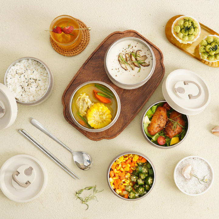 Multi-layer Insulated Lunch Box with FREE Carry Bag - ThermoBox-Blue-Small-State of Style