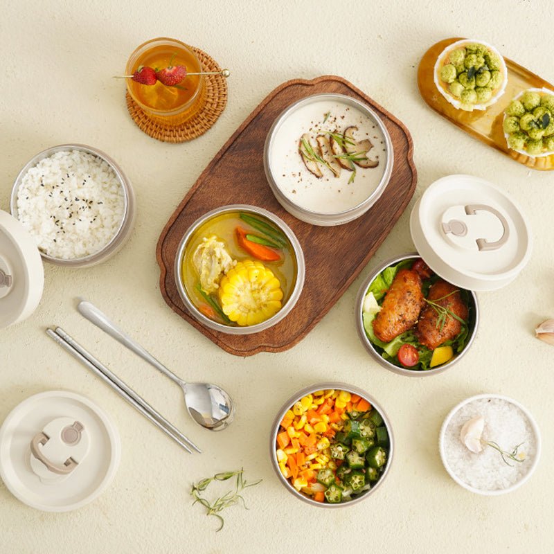 Multi-layer Insulated Lunch Box with FREE Carry Bag - ThermoBox-Blue-Small-State of Style