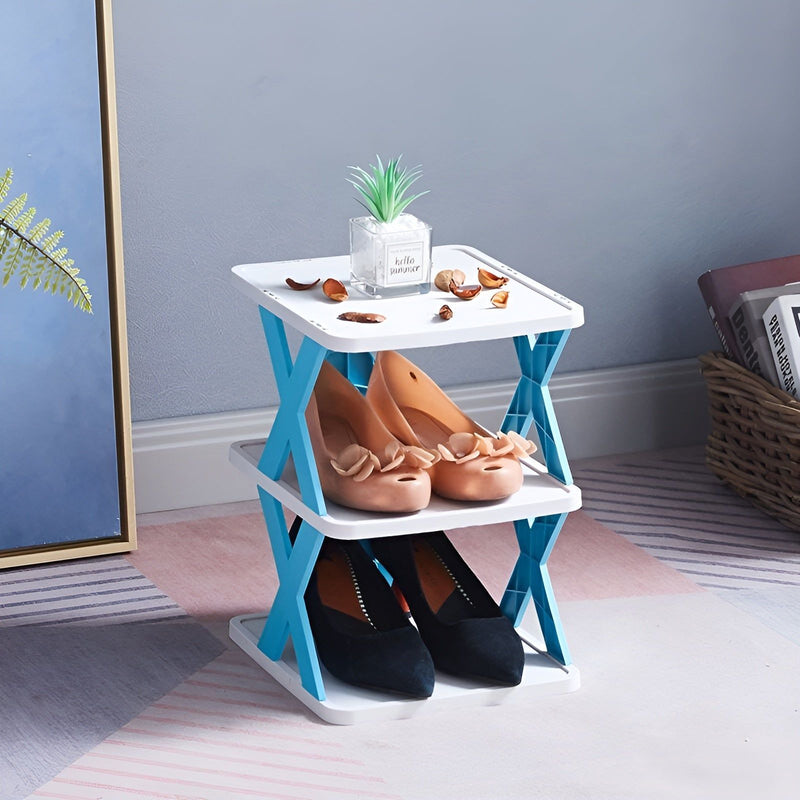 Multifunctional and Foldable Shoe Rack - SpaceSaver-3-Blue-State of Style