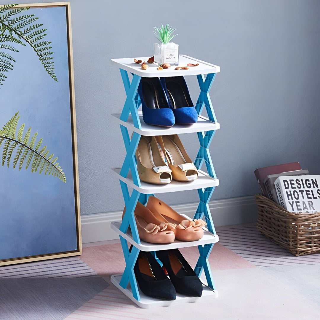 Multifunctional and Foldable Shoe Rack - SpaceSaver-3-Orange-State of Style