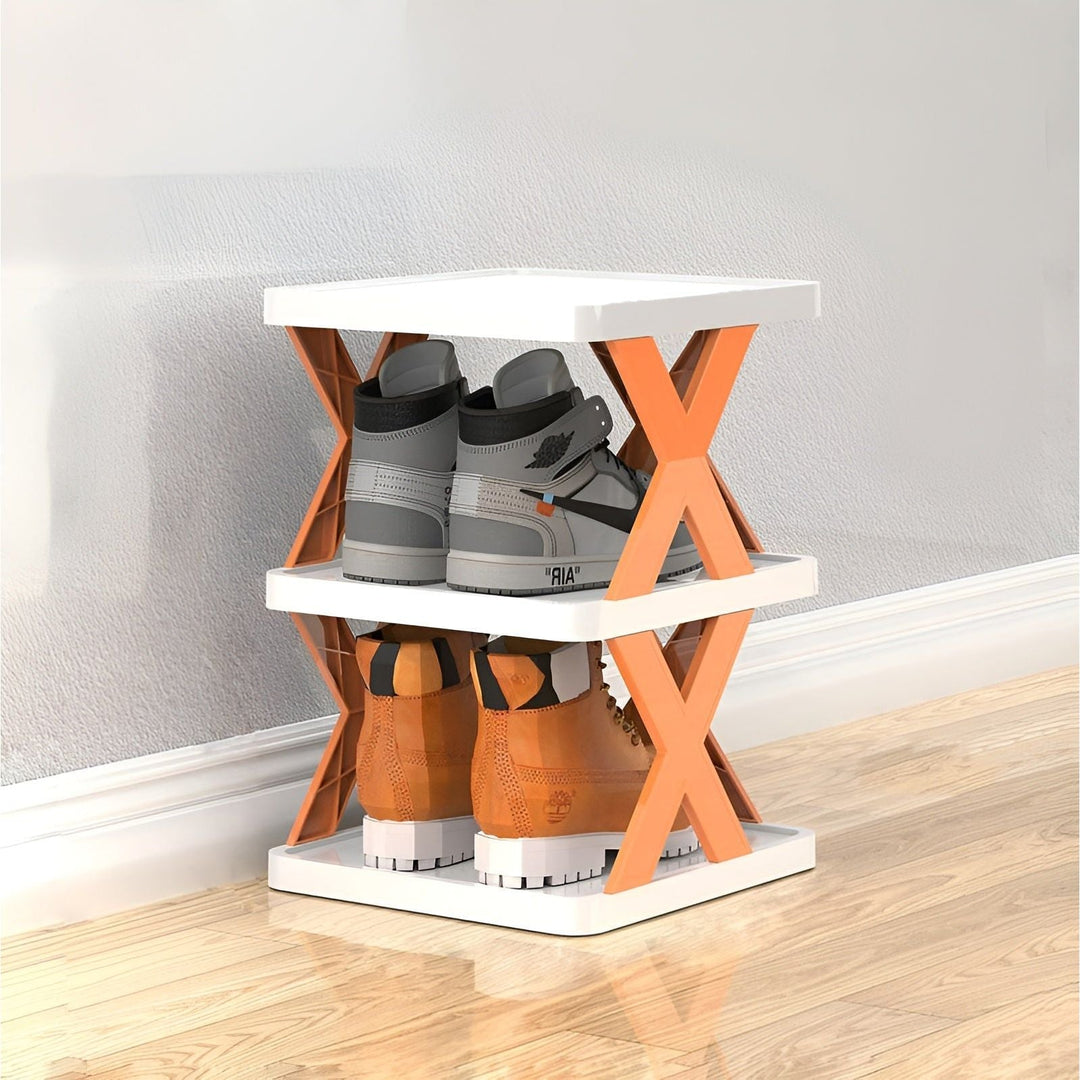 Multifunctional and Foldable Shoe Rack - SpaceSaver-3-Orange-State of Style