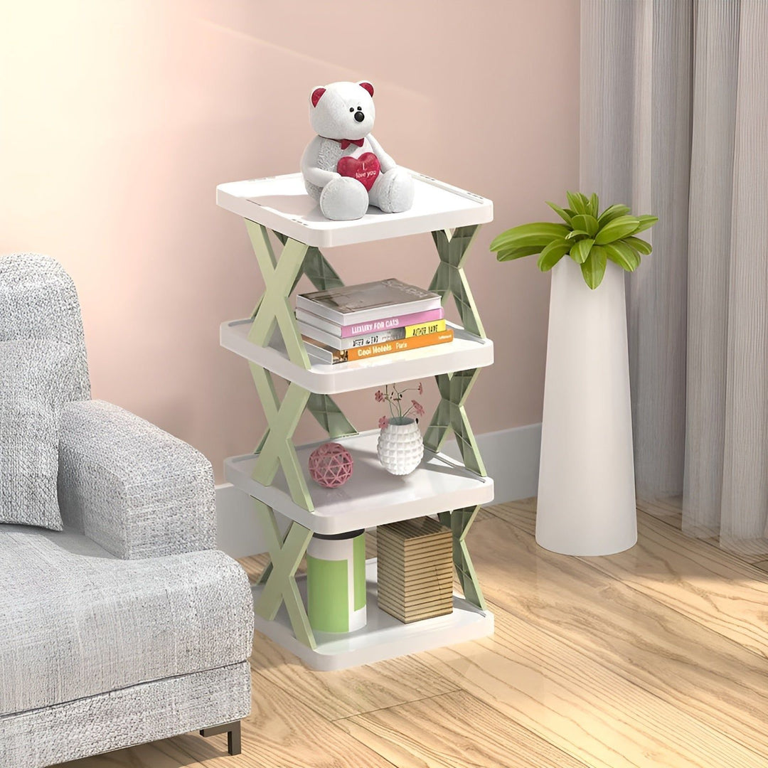 Multifunctional and Foldable Shoe Rack - SpaceSaver-4-Green-State of Style