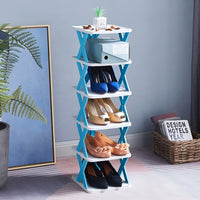 Multifunctional and Foldable Shoe Rack - SpaceSaver-5-Blue-State of Style