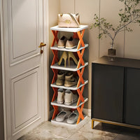 Multifunctional and Foldable Shoe Rack - SpaceSaver-6-Orange-State of Style