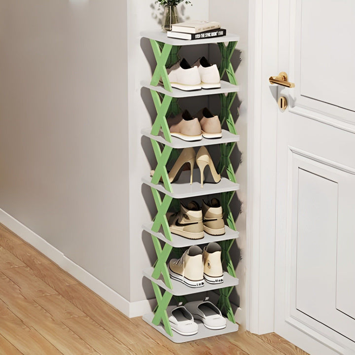 Multifunctional and Foldable Shoe Rack - SpaceSaver-7-Green-State of Style