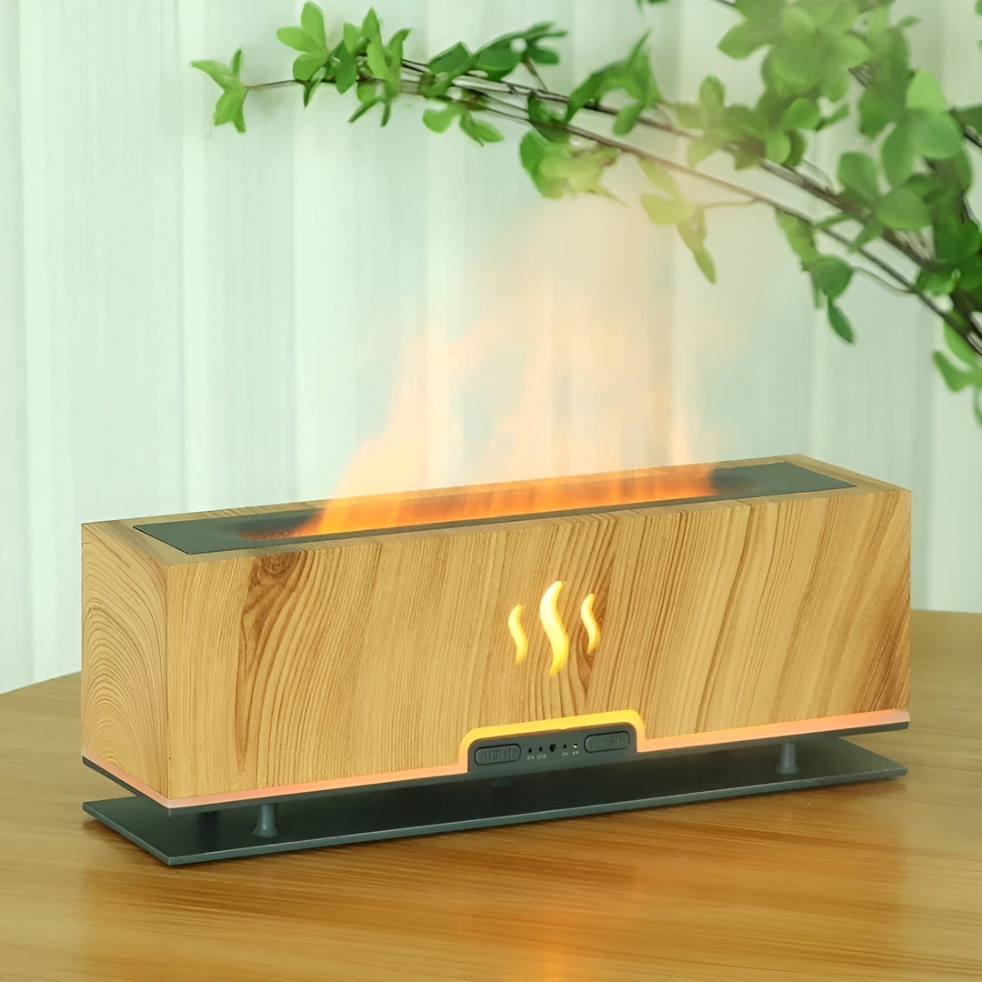 Multifunctional Aroma Humidifier – GlowFlame-Light wood grain-State of Style