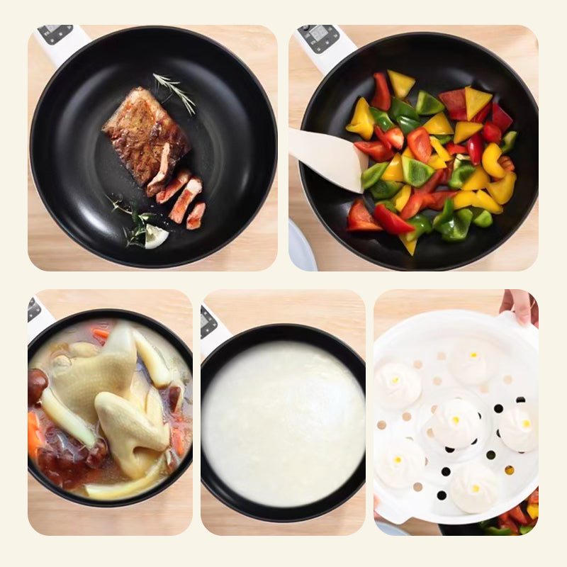 Multifunctional Electric Frying Pan with Steamer - CookEase-State of Style