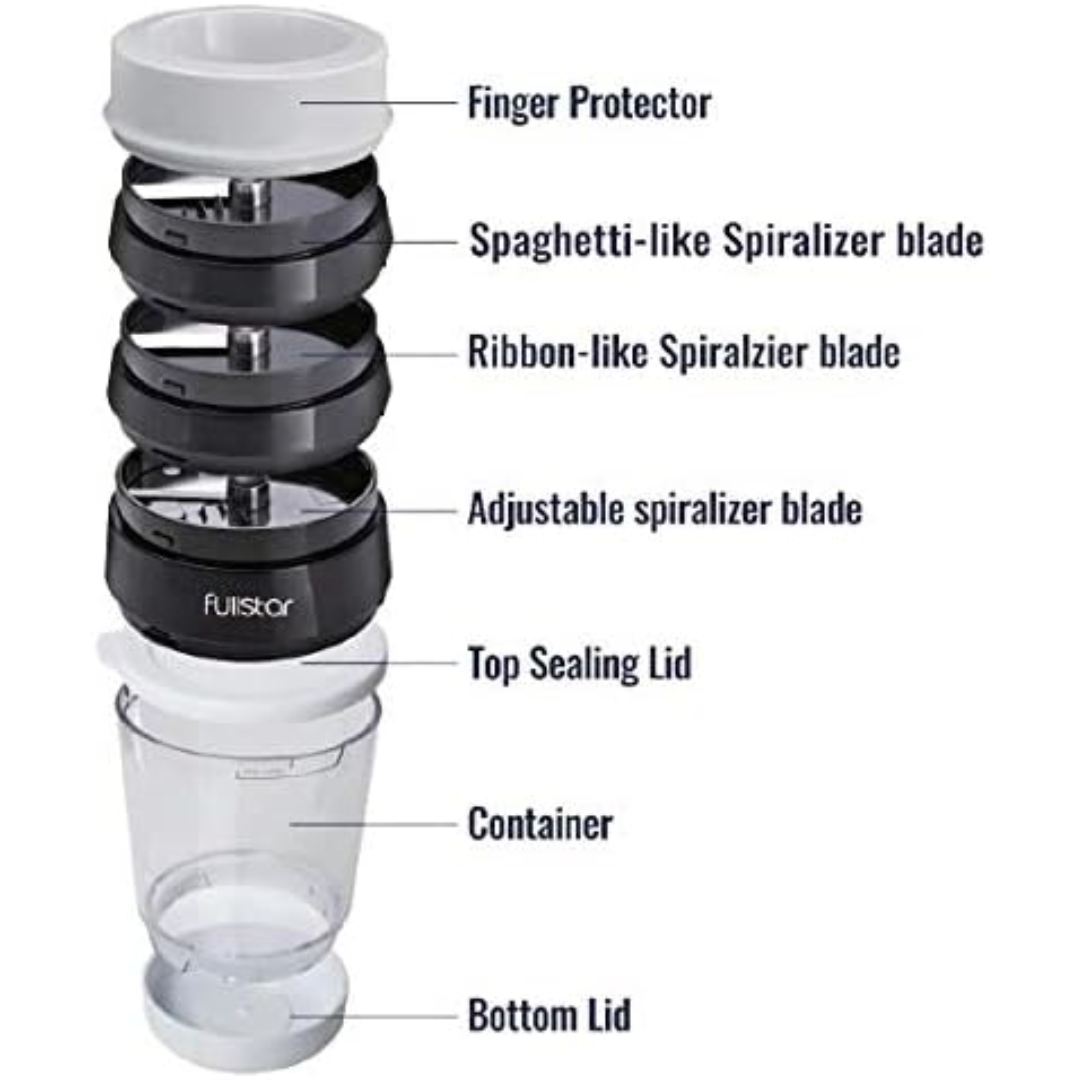 Multifunctional Vegetable Spiral Slicer with Stainless Steel Blade-4 in 1-State of Style