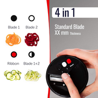 Multifunctional Vegetable Spiral Slicer with Stainless Steel Blade-4 in 1-State of Style