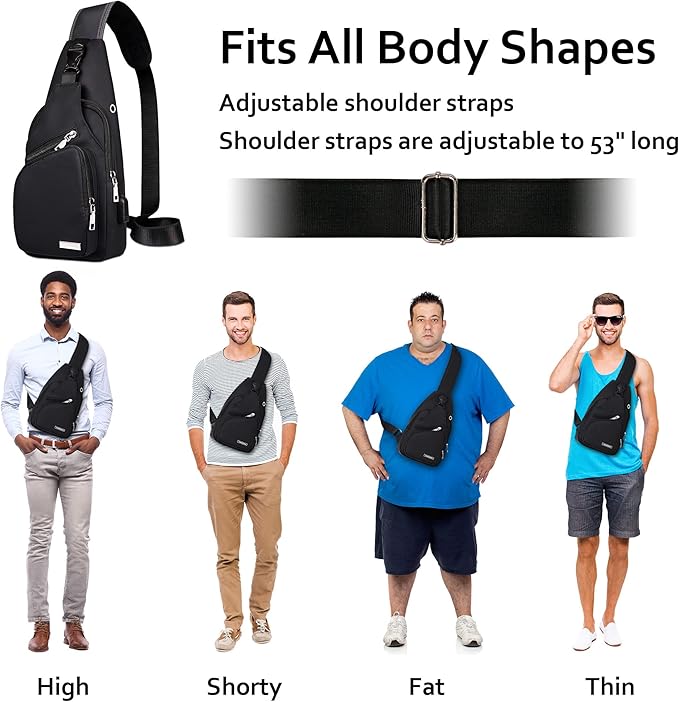 Multifunctional Waterproof Sling Bag - WaveSling-Black-State of Style