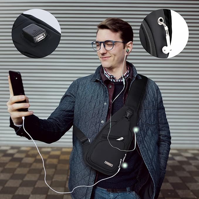 Multifunctional Waterproof Sling Bag - WaveSling-Black-State of Style