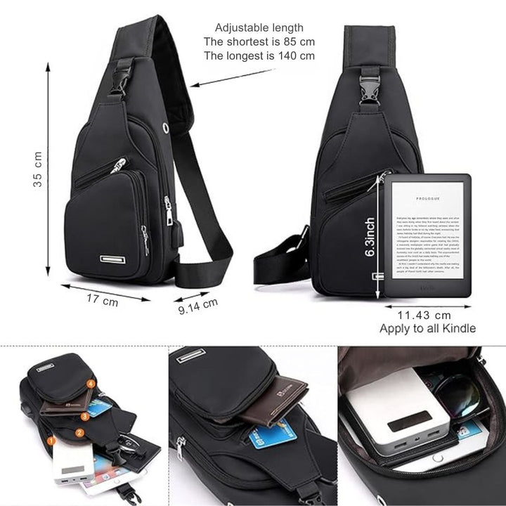 Multifunctional Waterproof Sling Bag - WaveSling-Black-State of Style