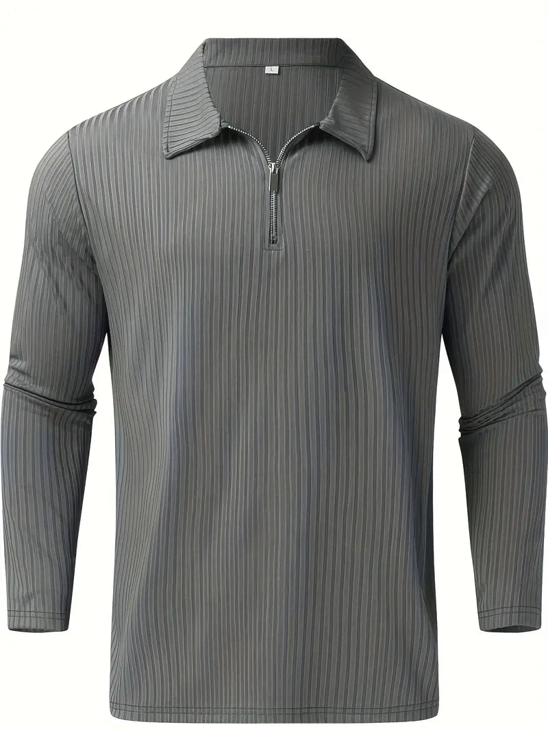 Muscle Fit Half-Zip Pullover-Black-S-State of Style