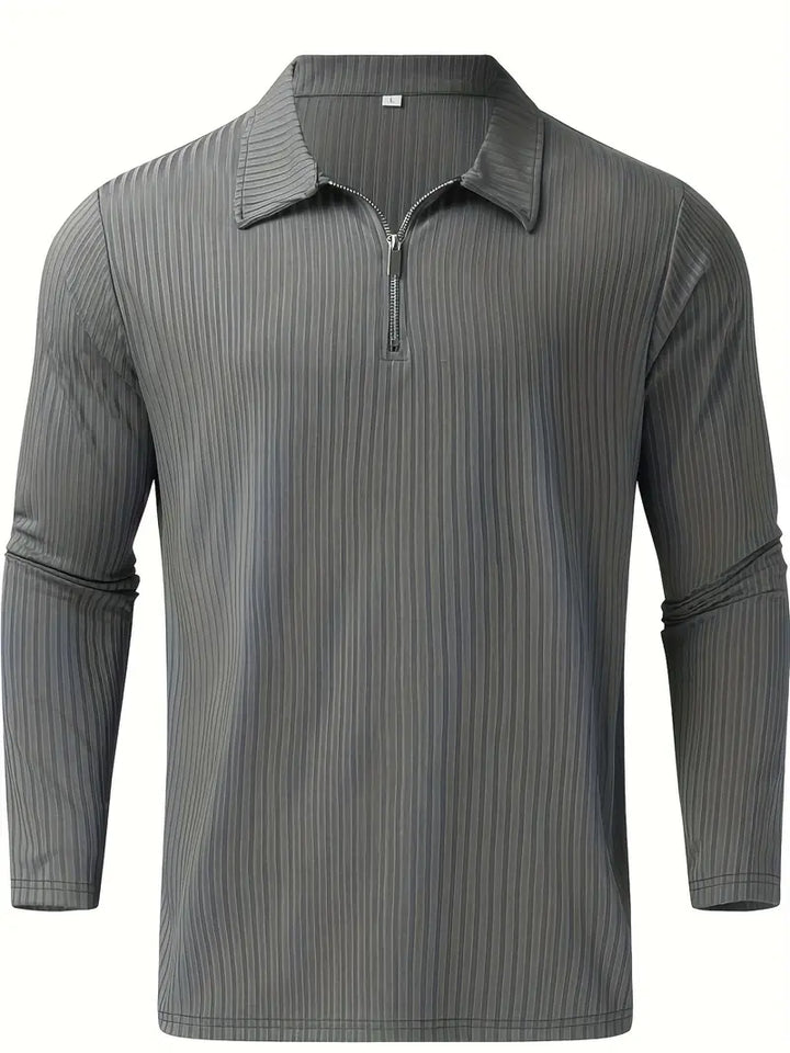 Muscle Fit Half-Zip Pullover-Black-S-State of Style