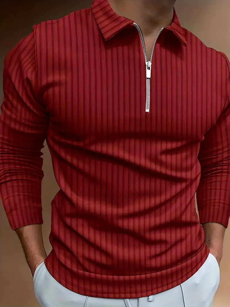Muscle Fit Half-Zip Pullover-Black-S-State of Style
