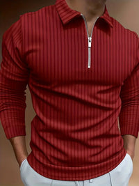 Muscle Fit Half-Zip Pullover-Black-S-State of Style