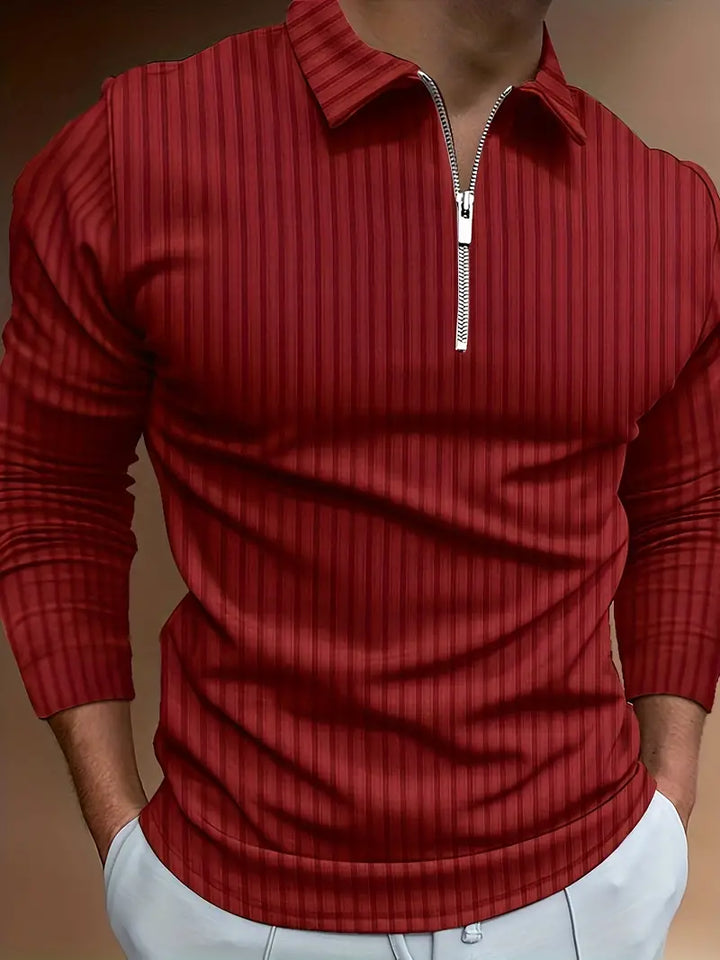 Muscle Fit Half-Zip Pullover-Black-S-State of Style