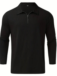 Muscle Fit Half-Zip Pullover-Black-S-State of Style
