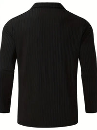 Muscle Fit Half-Zip Pullover-Black-S-State of Style