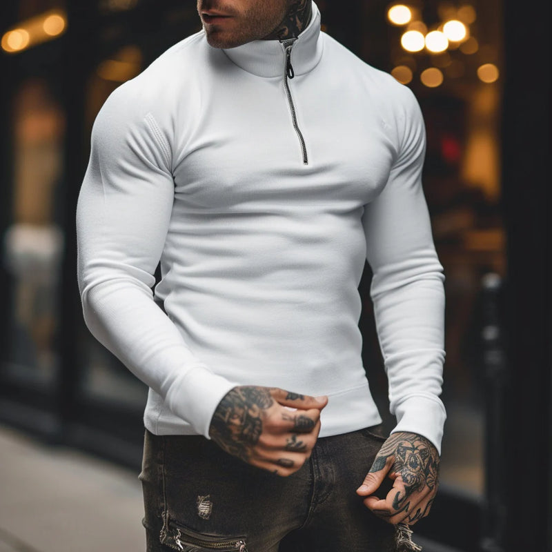 Muscle Fit Half Zip Sweater | Stylish & Comfortable-Black-Small (Sold out!)-State of Style