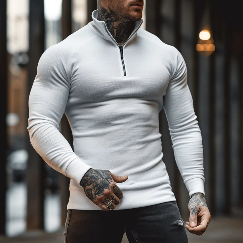 Muscle Fit Half Zip Sweater | Stylish & Comfortable-Black-Small (Sold out!)-State of Style