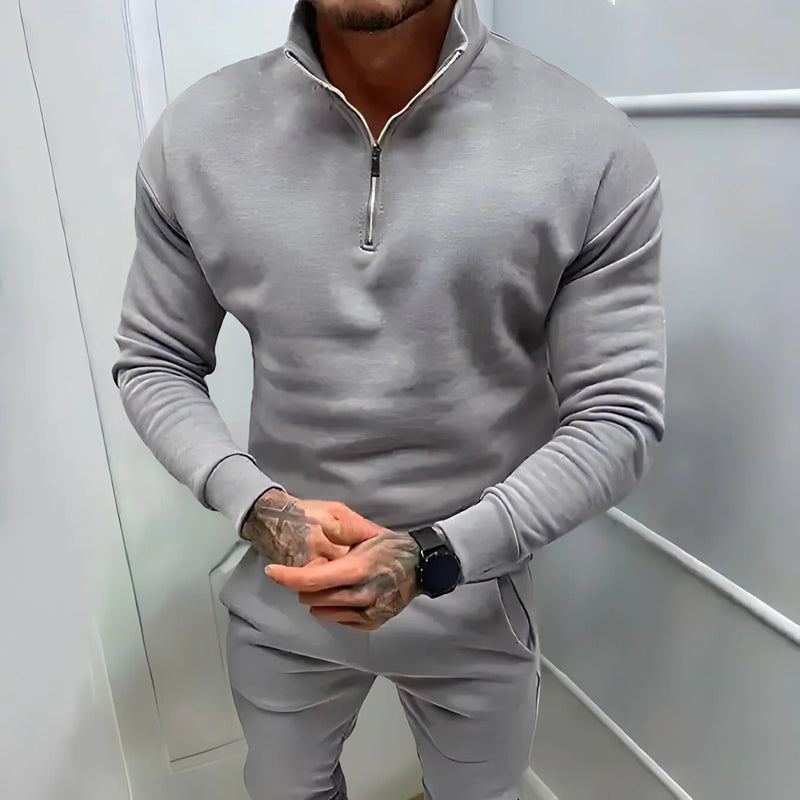 Muscle Fit Half Zip Sweater | Stylish & Comfortable-Gray-Small (Sold out!)-State of Style