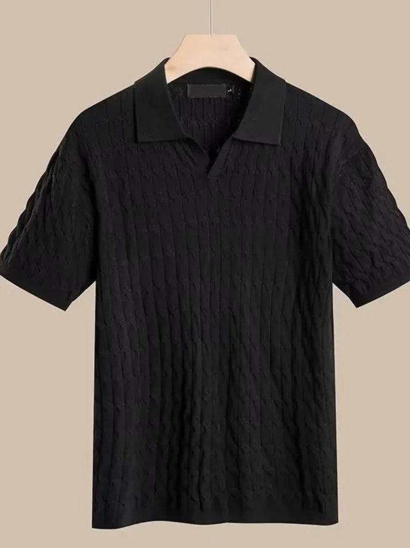 Muscle Fit Knit Polo Shirt | Soft & Stylish-Black-Small (Sold out!)-State of Style