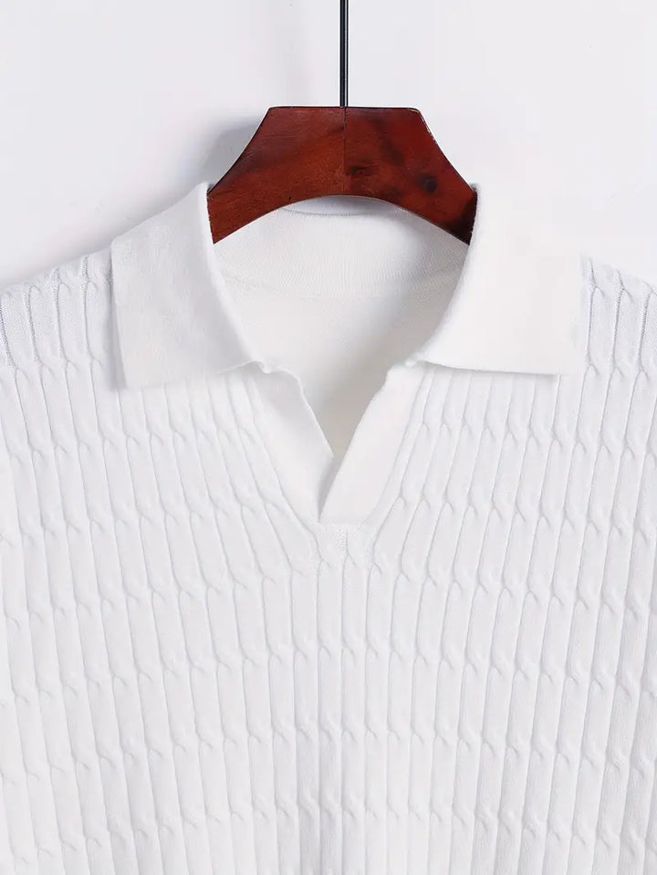 Muscle Fit Knit Polo Shirt | Soft & Stylish-White-Small (Sold out!)-State of Style