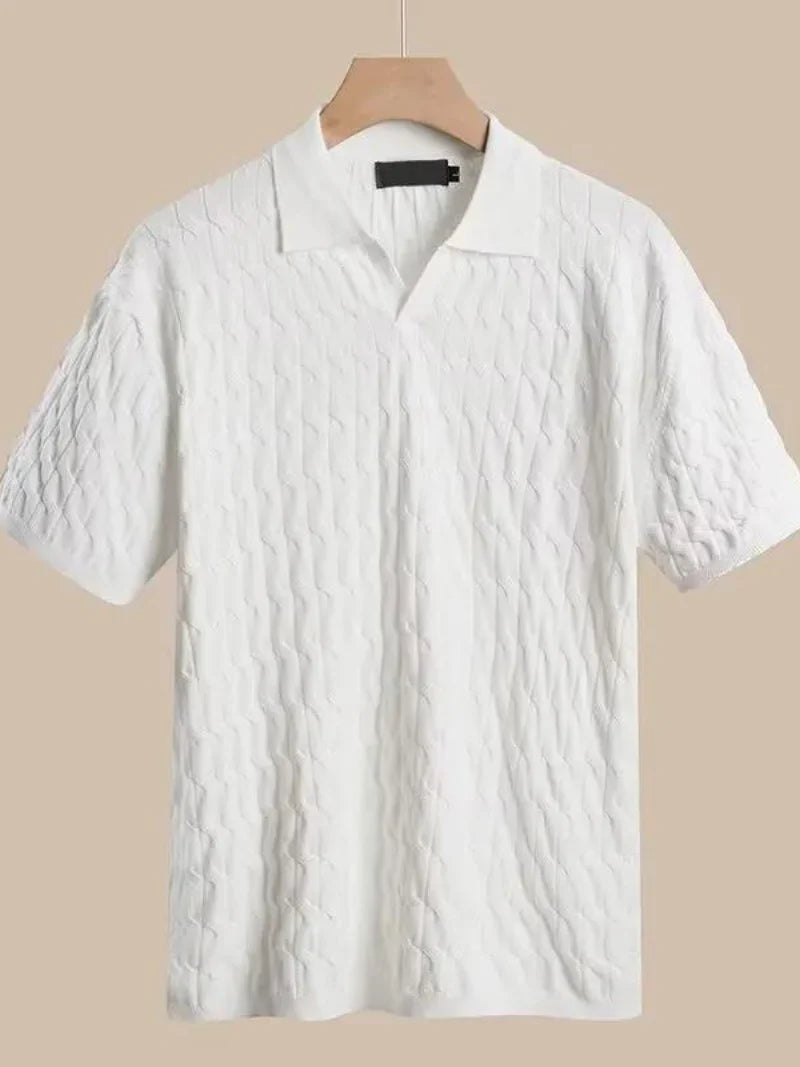 Muscle Fit Knit Polo Shirt | Soft & Stylish-White-Small (Sold out!)-State of Style