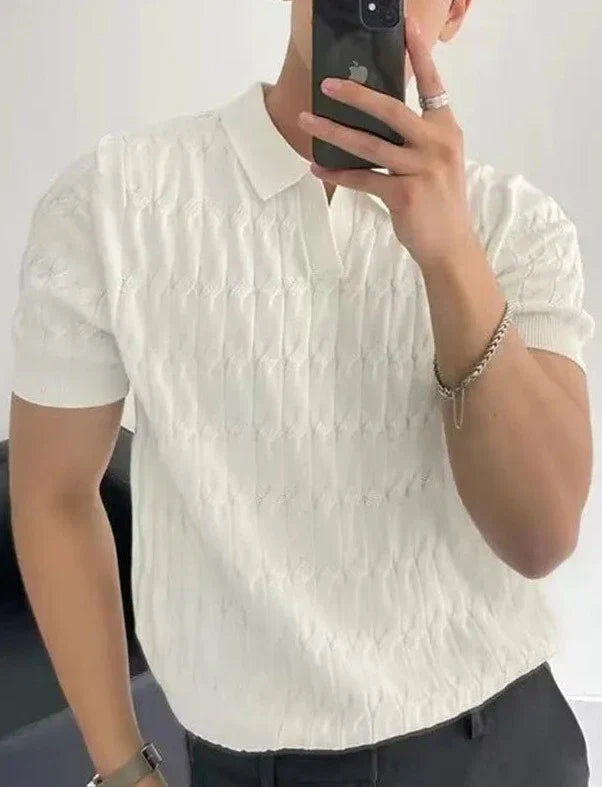 Muscle Fit Knit Polo Shirt | Soft & Stylish-White-Small (Sold out!)-State of Style